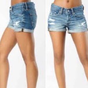 AG Adriano Goldschmied The Hailey Ex Boyfriend Denim Shorts Distressed 27